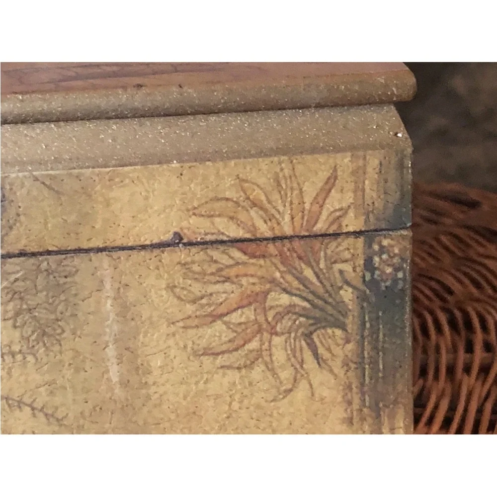 Mikasa Covered Wooden Hinged Box Floral Trinket Letter Folk Art‎ 7
